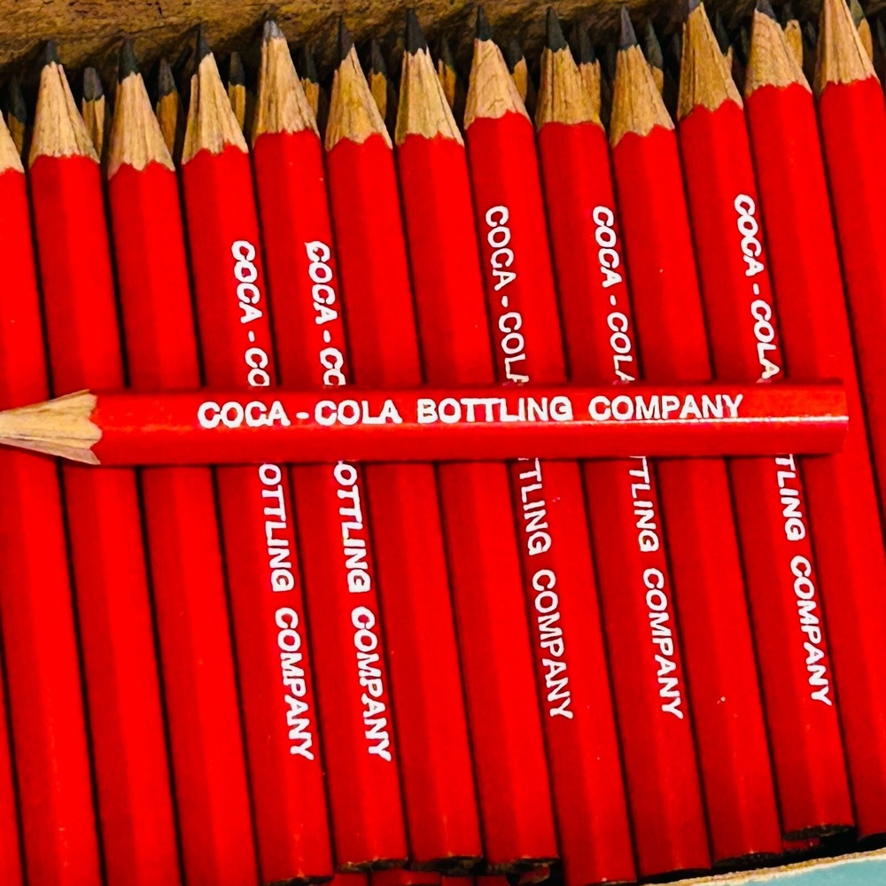 Vintage Coca Cola Bottling Company Golf Pencils Original Box Red White Soda